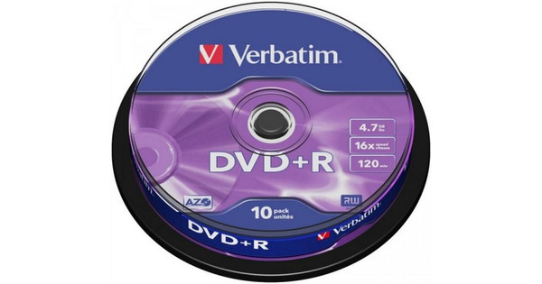 parachute Aardewerk stoomboot Verbatim DVD+R 4,7 GB 10 Pack Spindle - Coolblue - Voor 23.59u, morgen in  huis