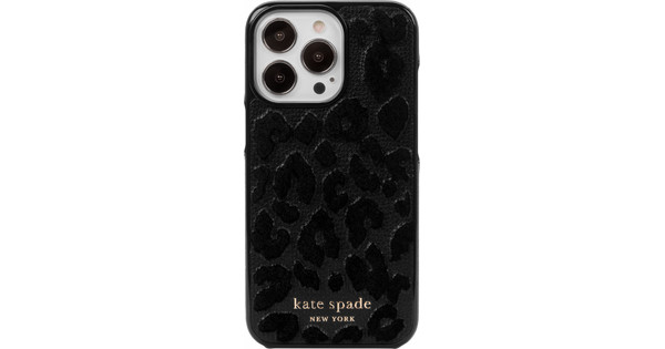 Kate Spade Leopard Flocked Wrap Case Apple iPhone 13 Pro Back