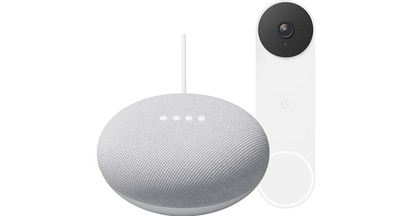 Google Nest Mini Wit + Google Nest Deurbel