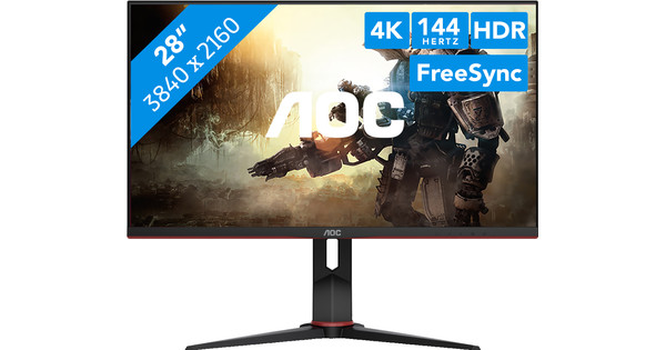 AOC U28G2XU2/BK - Coolblue - Voor 23.59u, morgen in huis