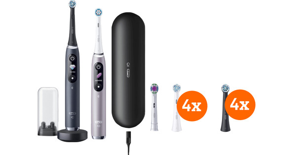 Oral-B IO 9n Rozenkwarts En Onyx Zwart Duopack + Opzetborstels (8 Stuks ...