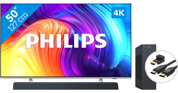 Philips The One (50PUS8507) - Ambilight (2022) + Soundbar + Hdmi kabel