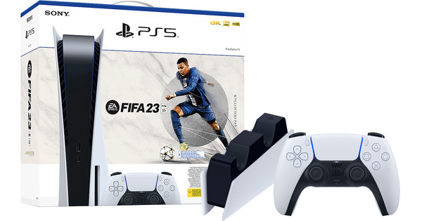 PlayStation 5 + FIFA 23 + Extra Controller Wit + Charge dock