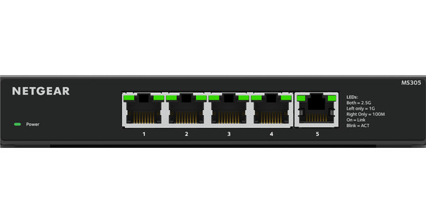 Netgear 5-port 2.5G Ethernet Unmanaged Switch MS305 - Coolblue - Voor ...