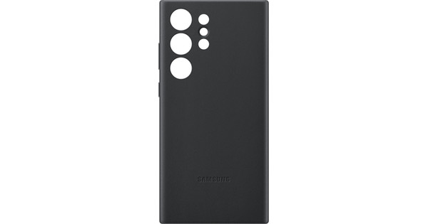 Samsung Galaxy S23 Ultra Back Cover Leer Zwart