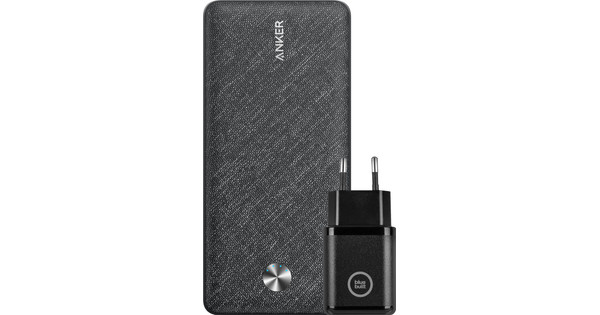 Anker Powerbank 20.000 mAh Quick Charge en Power Delivery Zwart + Oplader 30W Zwart