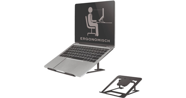 Neomounts opvouwbare laptop stand, staal, zwart