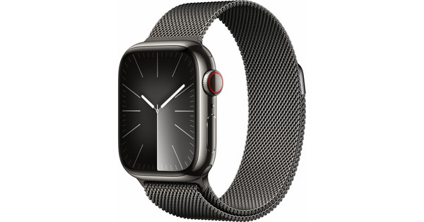 Apple Watch Series 9 4G 41mm Graphite Stainless Steel Milanese Watch Strap Coolblue Before 23 59 delivered tomorrow