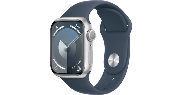 Apple Watch Series 9 41mm Zilver Aluminium Sportband Blauw M/L