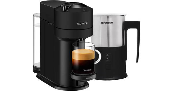 Krups Nespresso Vertuo Next XN910N Coffee Maker Coffee Maker in Various Sizes 5 Cups Spin Technology 30 Seconds WiFi Bluetooth Matte Black