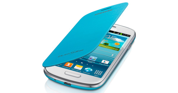 Beeldhouwwerk Sinewi onder Samsung Galaxy S III Mini Flip Cover Light Blue - Coolblue - Voor 23.59u,  morgen in huis