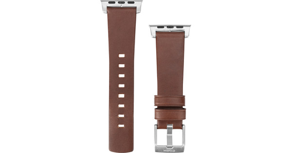 Nomad Apple Watch 40/41mm Leather Strap Brown/Silver