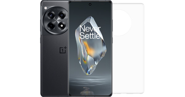 OnePlus 12R 256GB Grijs 5G + Just in Case Soft Design Back Cover Transparant