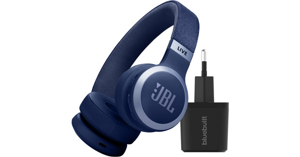 JBL Live 670NC Blauw + BlueBuilt Quick Charge Oplader met Us