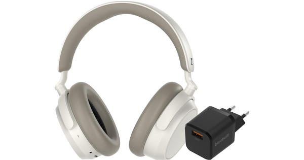 Sennheiser Accentum Plus Wit + BlueBuilt Quick Charge Oplader met Usb A Poort 18W Zwart