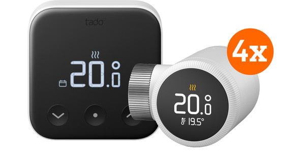 Tado Smart Thermostat X Starter Pack Wireless + 4 Radiator Knobs ...