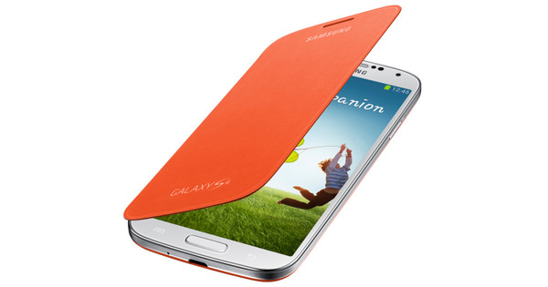 Iedereen Skiën Picknicken Samsung Galaxy S4 Mini Flip Cover Orange - Coolblue - Voor 23.59u, morgen in  huis