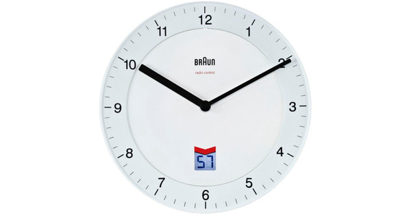 Snel Mellow schokkend Braun Radiogestuurde Wandklok Wit - Coolblue - Voor 23.59u, morgen in huis