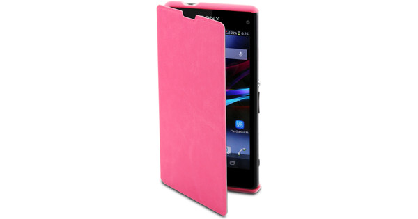 tafereel Millimeter Antipoison Muvit Sony Xperia Z1 Compact Easy Folio Card Case Pink - Coolblue - Voor  23.59u, morgen in huis