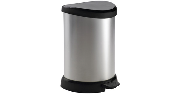 Curver Decobin Pedaalemmer 20 Liter Zilver - - Voor 23.59u