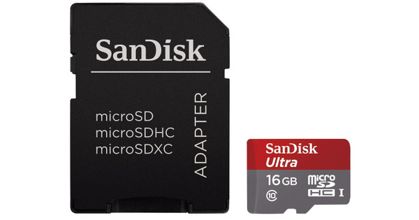 SanDisk microSDHC Ultra 16 GB Class 10 + SD Adapter