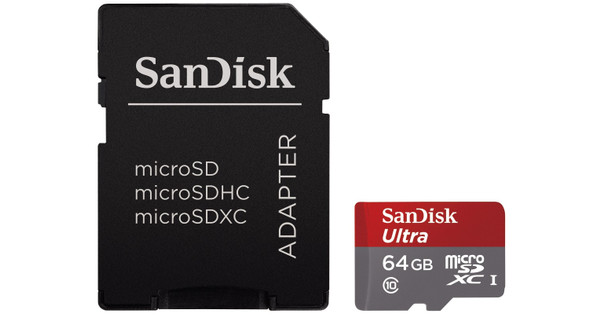 SanDisk microSDXC Ultra 64 GB Class 10 + SD Adapter