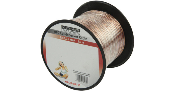 Luidsprekerkabel OFC 2 x 1,5mm2 - Wit - per meter