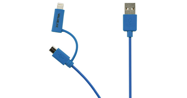 Valueline 2 In 1 Micro Usblightning Kabel 1m Blauw Coolblue Voor