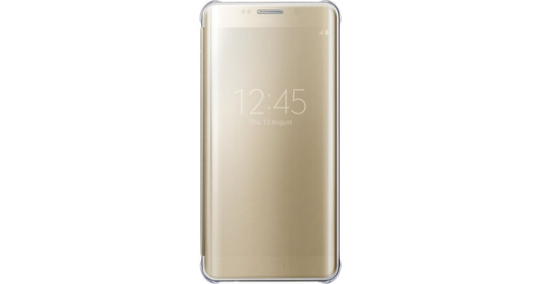 beneden Illustreren Lang Samsung Galaxy S6 Edge Plus Clear View Cover Goud - Coolblue - Voor 23.59u,  morgen in huis