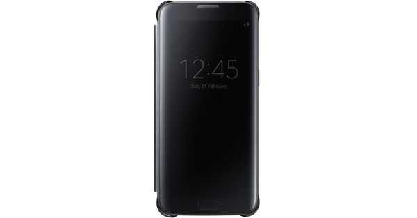 Modderig tsunami Efficiënt Samsung Galaxy S7 Edge Clear View Cover Zwart - Coolblue - Voor 23.59u,  morgen in huis