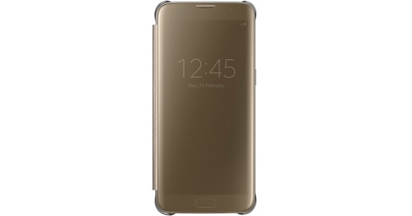 Anoniem repertoire Toepassing Samsung Galaxy S7 Edge Clear View Cover Goud - Coolblue - Voor 23.59u,  morgen in huis