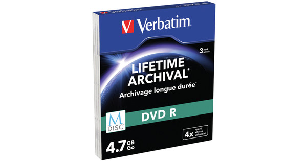 ijzer gazon Azijn VERBATIM M-DISC DVD+R 4x 4.7 GB 3 PACK Slimcase - Coolblue - Voor 23.59u,  morgen in huis
