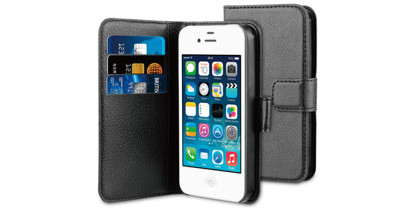weekend Niet doen Controle BeHello Wallet Case Apple iPhone 4/4S Zwart - Coolblue - Voor 23.59u,  morgen in huis