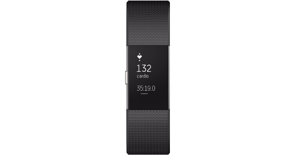 Fitbit Charge 2 Black/Silver - L - Slimme