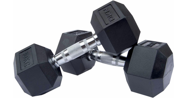 Besparing Indirect Post DKN Rubber Hex Dumbbell 2 x 10kg - Coolblue - Before 23:59, delivered  tomorrow