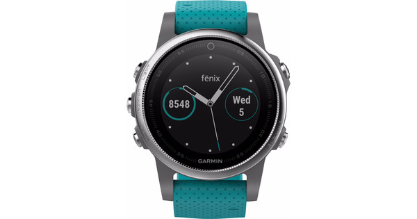 Garmin fenix 5s store silver with turquoise band