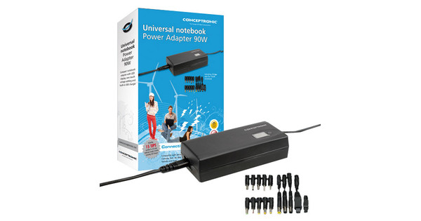 weduwe Mondwater Mysterie Conceptronic Universal Notebook Power Adapter 90W - Coolblue - Voor 23.59u,  morgen in huis