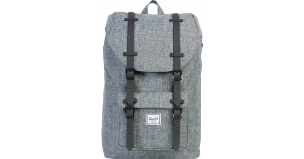 herschel little america mid volume black crosshatch