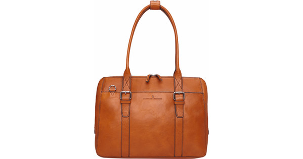 Laptoptas best sale dames cognac