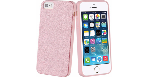 Muvit Glitter Apple iPhone Back Cover Roze - Coolblue - Voor 23.59u, morgen huis
