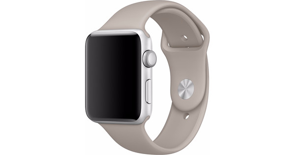 Apple Watch 42mm Siliconen Sport Polsband Beige - Coolblue - Voor 23.59u,  morgen in huis