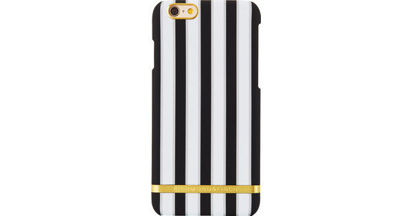 Richmond & Finch Satin Stripes Apple iPhone 6/6s Back Cover Zwart/Wit