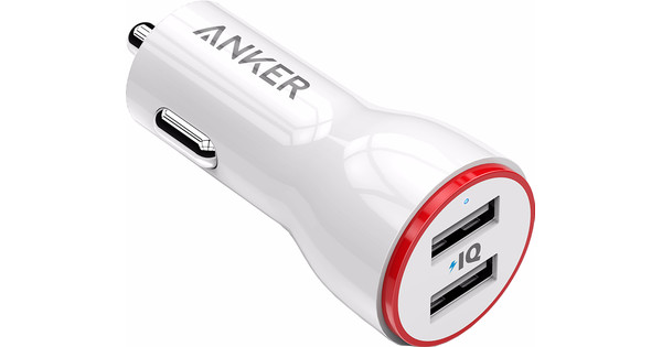 Anker Powerdrive Autolader Dual USB 4,8A Wit