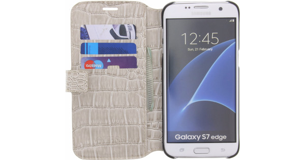 Kapper halsband koken Guess Croco Samsung Galaxy S7 Edge Book Case Beige - Coolblue - Voor  23.59u, morgen in huis