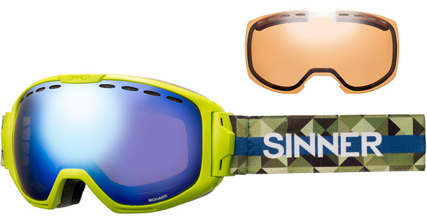 Sinner Mohawk Matte Lime Green + Blue Mirror & Double Orange - Coolblue ...