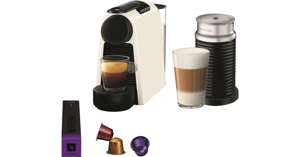 vloeistof het beleid Vlieger Magimix Nespresso Essenza Mini Wit + Melkopschuimer - Coolblue - Voor  23.59u, morgen in huis
