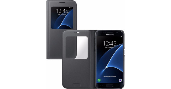 analogie biografie Fascinerend Samsung Galaxy S7 S View Cover Zwart - Coolblue - Voor 23.59u, morgen in  huis