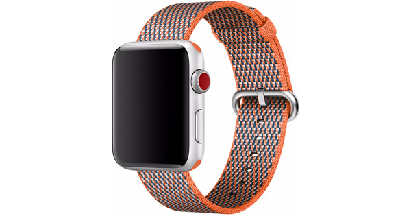 Apple Watch 42mm Nylon Woven Check Horlogeband Oranje - Coolblue - Voor  23.59u, morgen in huis
