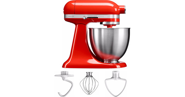 opleggen borstel vertegenwoordiger KitchenAid Artisan Mini Mixer 5KSM3311X Hot Sauce - Coolblue - Voor 23.59u,  morgen in huis