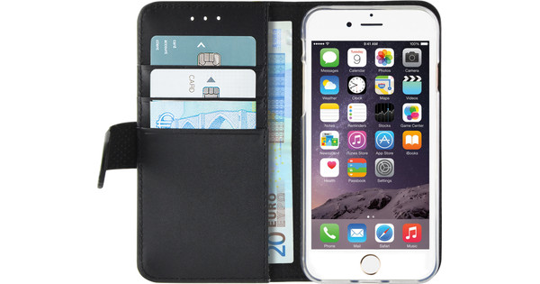 Azuri Wallet Magneet iPhone 6/6s Case Zwart Coolblue - Voor 23.59u, morgen in huis